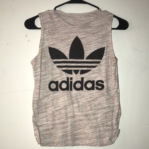 Gray and White Adidas Muscle Tee